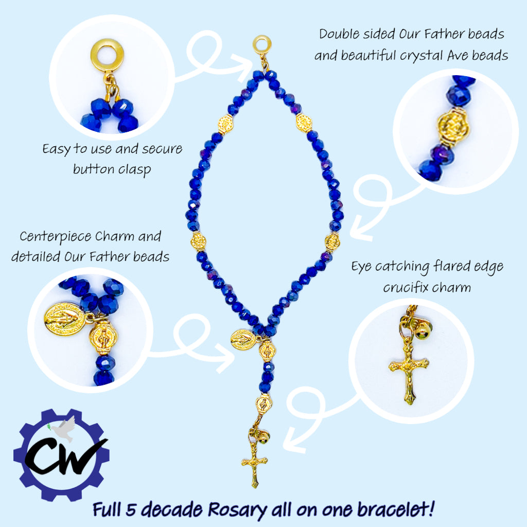 Forest Green Crystal Bracelet Rosary