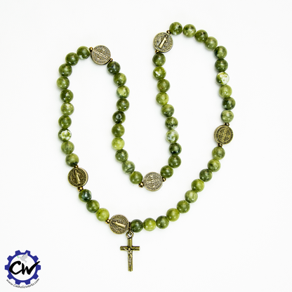 Jade St. Benedict Stretch Rosary Bracelet