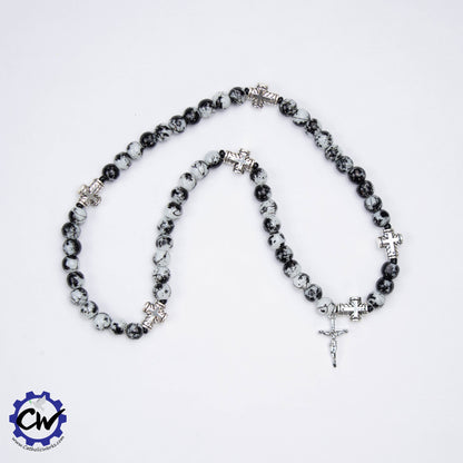 Painted Glass Stretch Rosary Bracelet