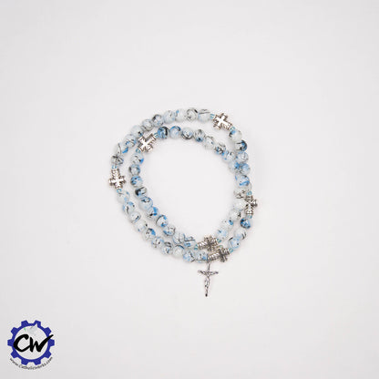 Painted Glass Stretch Rosary Bracelet