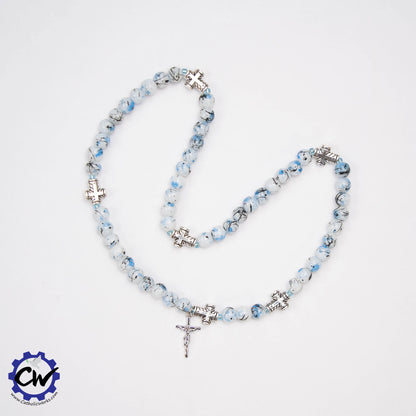 Painted Glass Stretch Rosary Bracelet